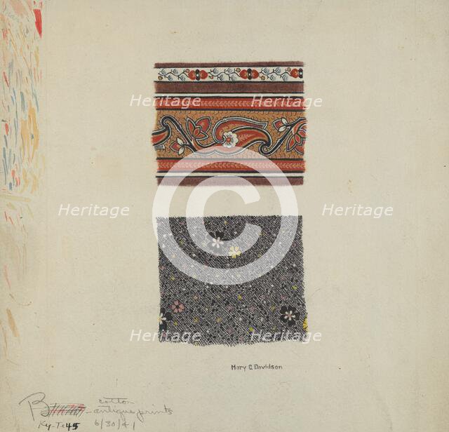 Cotton Antique Prints, c. 1941. Creator: Millia Davenport.