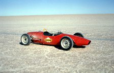 Elfin Ford used to test tyre grip during Bluebird record attempt, Lake Eyre, 1964. Creator: Unknown.
