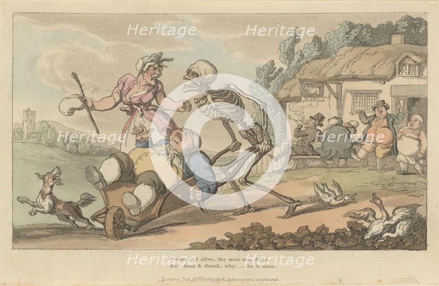 The Sot (The English Dance of Death, plate 12), July 1814. Creator: Thomas Rowlandson.