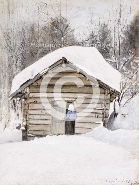 Old Woman at the Sauna Door, c1900. Creator: Hugo Simberg.