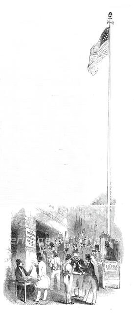 Exterior of a polling booth, New York, 1844. Creator: Unknown.