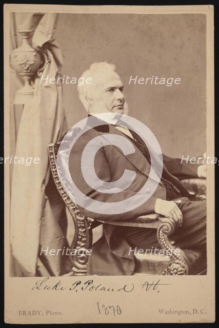 Portrait of Luke Potter Poland (1815-1887), 1870. Creator: Brady's National Photographic Portrait Galleries.