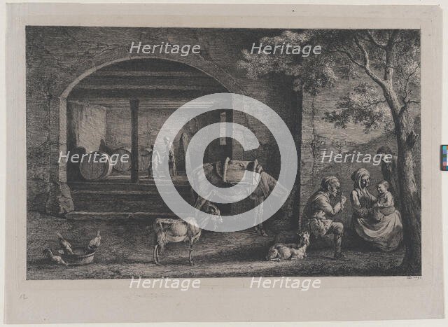 Interior of a Farm at Saint-Jean-de-Touslas, 1793. Creator: Jean-Jacques de Boissieu.