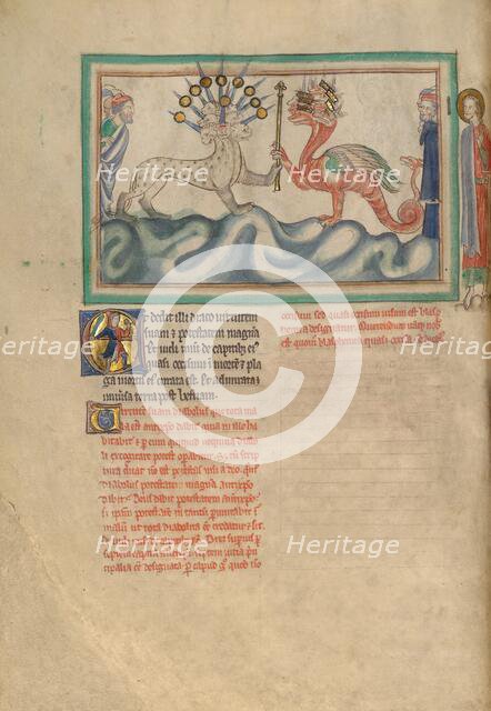 The Dragon Giving the Sceptor of Power to the Beast from the Sea, about 1255-1260. Creator: Unknown.