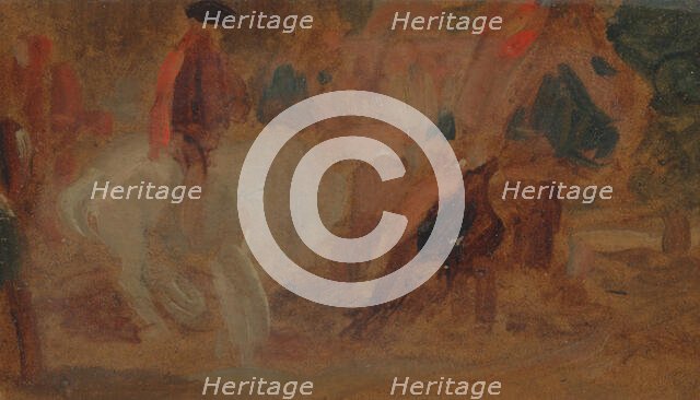 Man on a White Horse, early 19th century. Creator: Unknown.