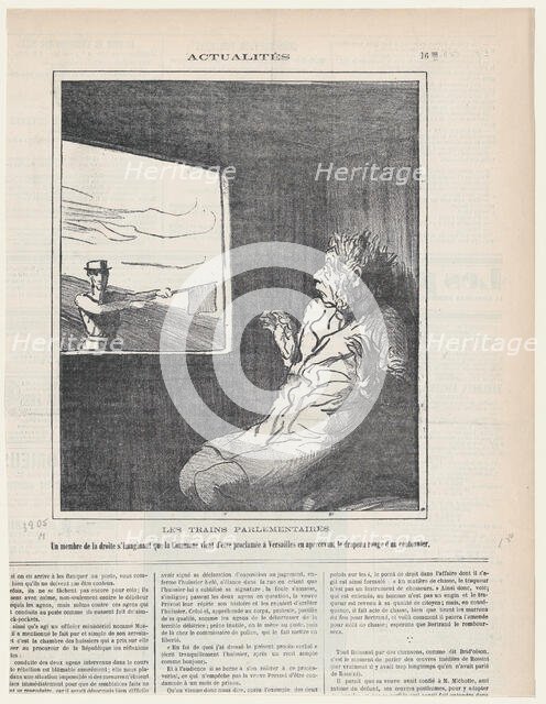 Les Trains Parlementaires, 1872. Creator: Honore Daumier.