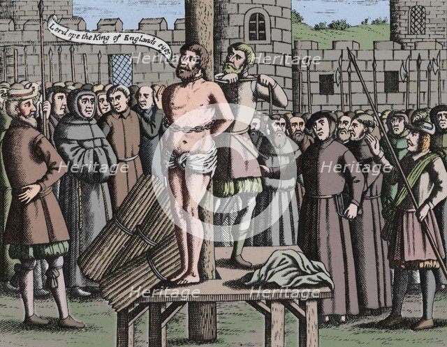 'The Martyrdome of Master William Tindall in Flanders by Vilvord Castle', 1563, (1947). Artist: Unknown.