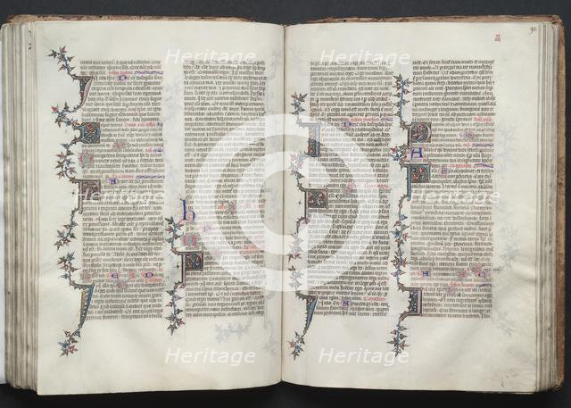 The Gotha Missal: Fol. 91v, Text, c. 1375. Creator: Master of the Boqueteaux (French); Workshop, and.