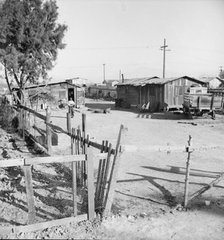 Rent eight dollars per month, near Bakersfield, California, 1939. Creator: Dorothea Lange.