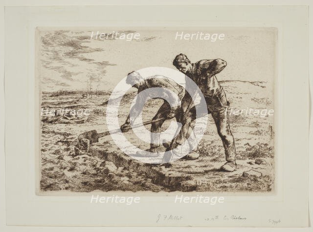 Les bêcheurs (The diggers), 1855-1856. Creator: Jean Francois Millet.