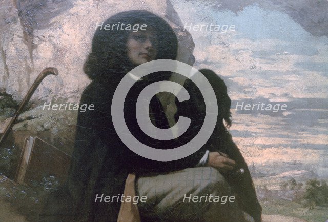 'Courbet with his Black Dog', 1842. Artist: Gustave Courbet