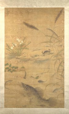 Flowers, fish, and crabs, mid-16th century. Creator: Liu Jie.