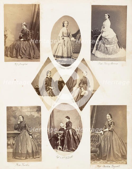 Miss Douglas; Mlle Isaline Motte; Miss Fanny Evans; Miss Catinka Smith; Mrs Leitch née ..., 1853-56. Creator: John Dillwyn Llewelyn.