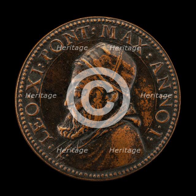 Leo XI (Alessandro Ottaviano de' Medici, 1535-1605), Pope 1605 [obverse], 1605. Creator: Giorgio Rancetti.