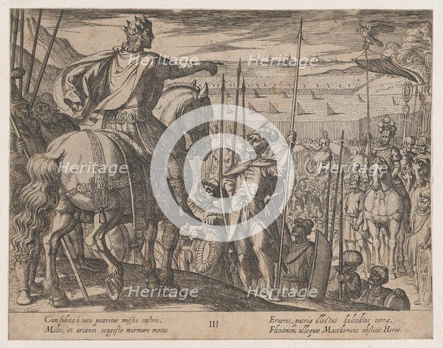 Plate 3: Alexander Instructing his Soldiers, from The Deeds of Alexander the Great, 1608. Creator: Antonio Tempesta.