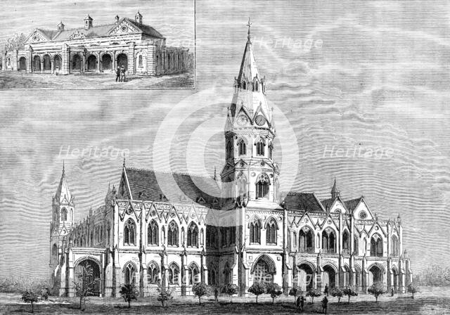 The Government College and Oriental College, Lahore, with the Punjaub University Senate Hall, 1883. Creator: Unknown.