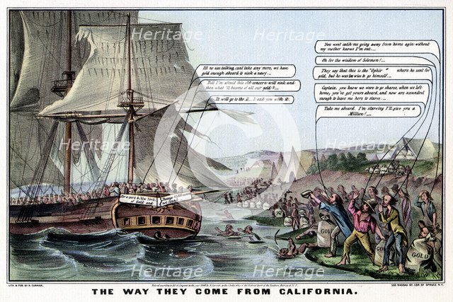 'The Way They Come From California', 1849 (1937).Artist: Nathaniel Currier