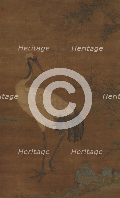 Crane in a bamboo grove, 14th-early 15th century. Creator: Unknown.