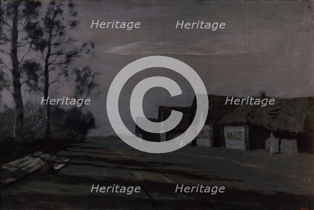 Moon night. A village, 1897. Artist: Levitan, Isaak Ilyich (1860-1900)