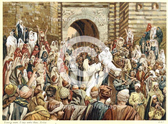 Jesus raising the widow's son at Nain, c1890. Artist: James Tissot