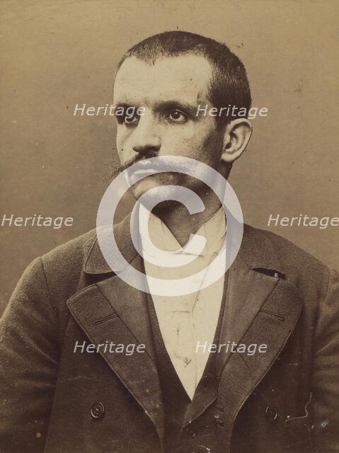 Sicard. André. 32 ans, né à N?mes le 25/10/62. Bijoutier. Anarchiste. 2/7/94., 1894. Creator: Alphonse Bertillon.