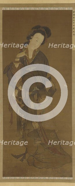 A Woman and a butterfly, Ming dynasty, 16th-17th century. Creator: Unknown.