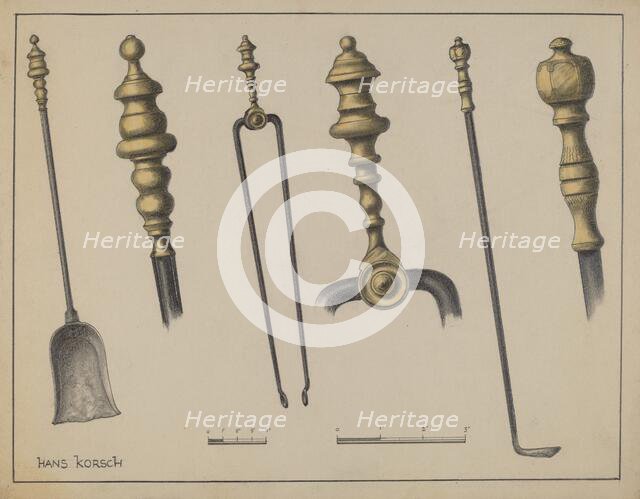 Fire Tools, c. 1937. Creator: Hans Korsch.
