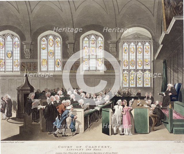 Lincoln's Inn, Holborn, London, 1808. Artist: Augustus Charles Pugin