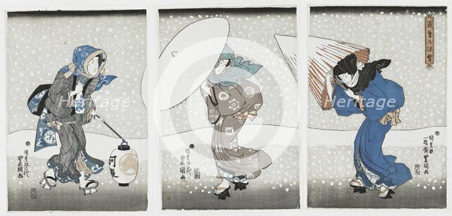 Heavy Snow at Years End, 1844. Creator: Kunisada (Toyokuni III), Utagawa (1786-1865).