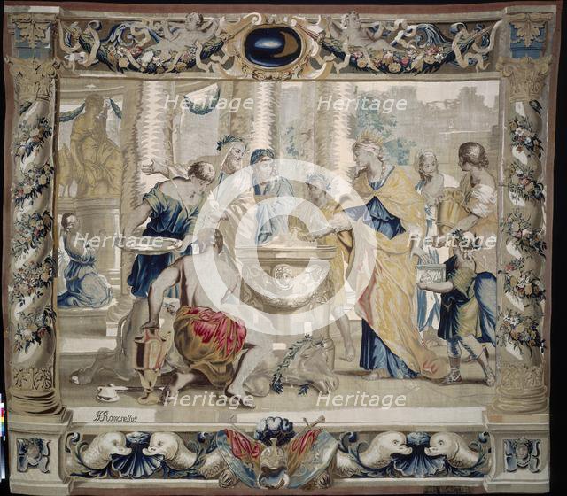 Dido Sacrifices to Juno, the Goddess of Marriage, 1679. Creator: Giovanni Francesco Romanelli (Italian, 1610-1662); Michael Wauters (Flemish, 1679).