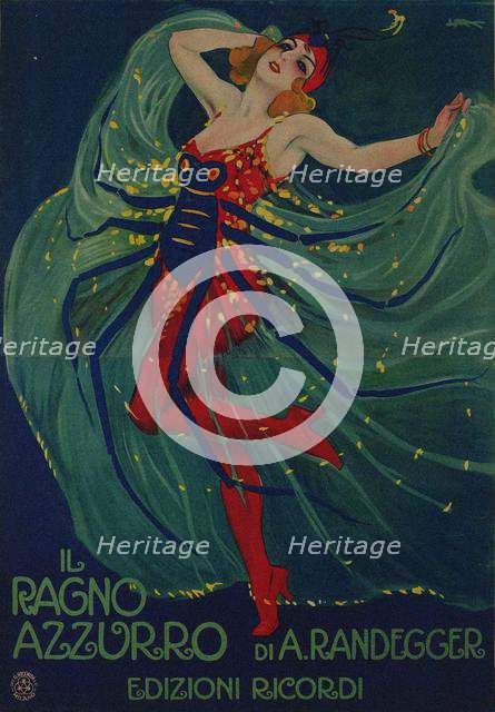 Il Ragno Azzurro (The Blue Spider) by Alberto Iginio Randegger , 1916. Creator: Metlicovitz, Leopoldo (1868-1944).