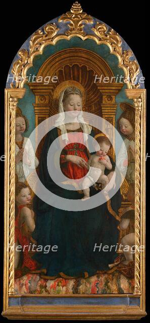 Madonna and Child Enthroned with Four Angels, 1475-1480. Creator: Spanzotti, Giovanni Martino (ca 1455-ca 1528).