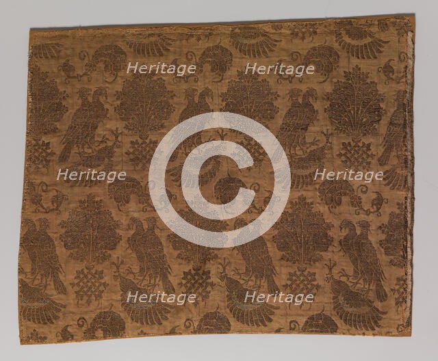 Textile with Falcons, Italian, 14th century. Creator: Unknown.