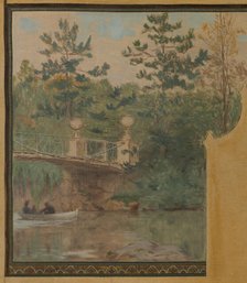 Esquisse pour la mairie de Vincennes : Le lac Daumesnil, 1898. Creator: Maurice Chabas.
