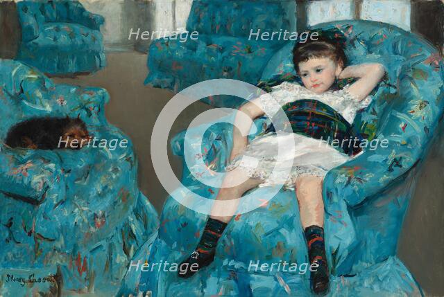 Little Girl in a Blue Armchair, 1878. Creator: Mary Cassatt.
