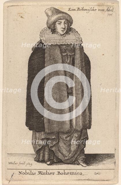 Nobilis Mulier Bohemica, 1649. Creator: Wenceslaus Hollar.