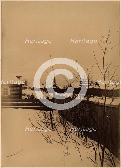 A Settlement in the Large Village of Korsakov in Winter, 1880-1899. Creator: Innokenty Ignatievich Pavlovsky.