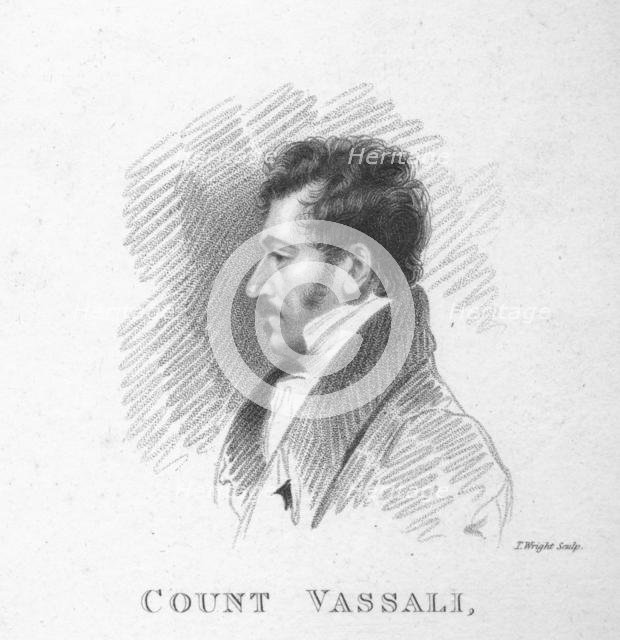 'Count Vassali, sketched by A. Wivell in the House of Lords', 1820. Creator: T Wright.