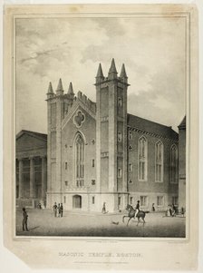 Masonic Temple, Boston, 1832. Creator: Benjamin F Nutting.