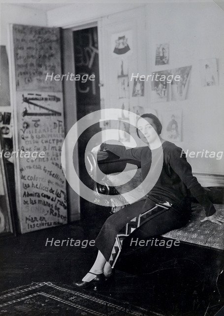 Sonia Delaunay in the Delaunays' apartment, Boulevard Malesherbes, Paris, 1924.