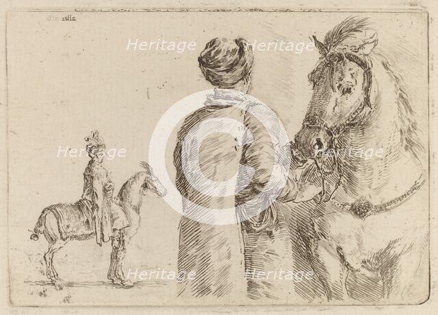 Polish Attendant Holding the Bridle of a Horse. Creator: Stefano della Bella.