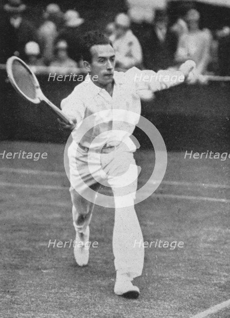 Henri Cochet, the fastest player of his time, Wimbledon, 1927. Artist: Unknown