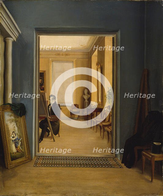 Self-Portrait in a St. Petersburg Studio, 1849. Creator: Godenhjelm; Berndt (1799-1881).