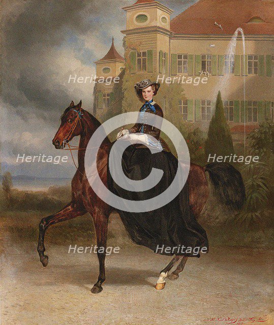 Elisabeth of Austria as a bride in Possenhofen, 1853.