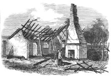 Remains of the National School at Capel, near Ipswich, struck by lightning, 1854. Creator: Unknown.