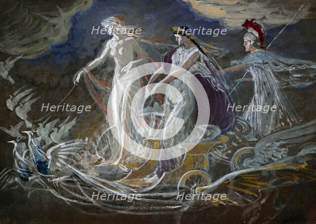 Three goddesses (allegorical study), late 19th century. Creator: Walter Crane.