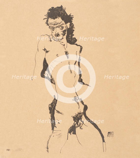 Male Nude (Self-Portrait), 1912. Creator: Schiele, Egon (1890-1918).