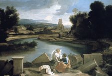 'Landscape with St Matthew and the Angel', c1645. Artist: Nicolas Poussin
