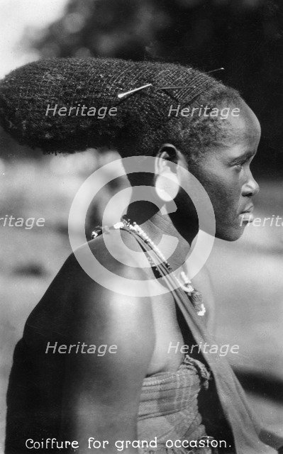 Coiffure for grand occasion, 20th Century.Artist: S Finsy