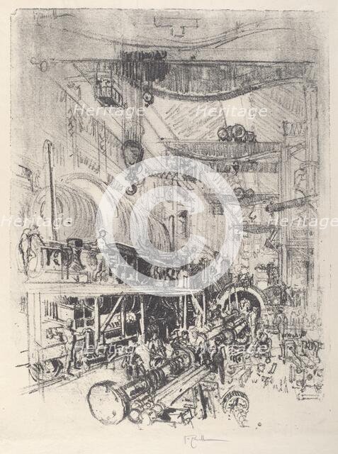 Making a Turbine Engine, 1917. Creator: Joseph Pennell.